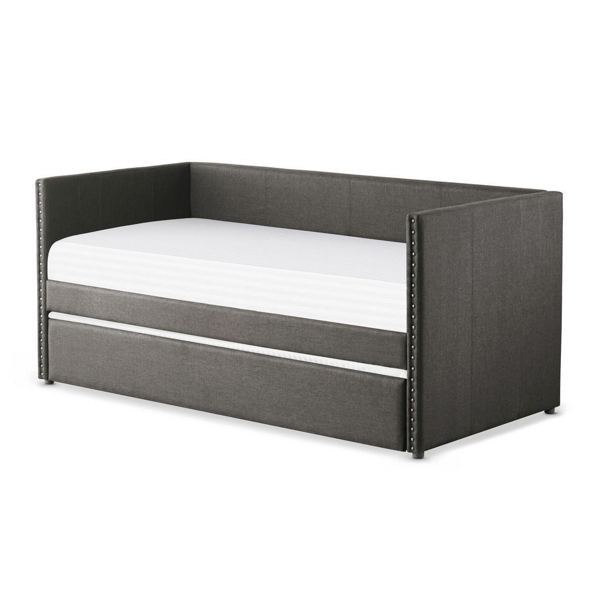 Therese Gray Upholstered Daybed with Trundle