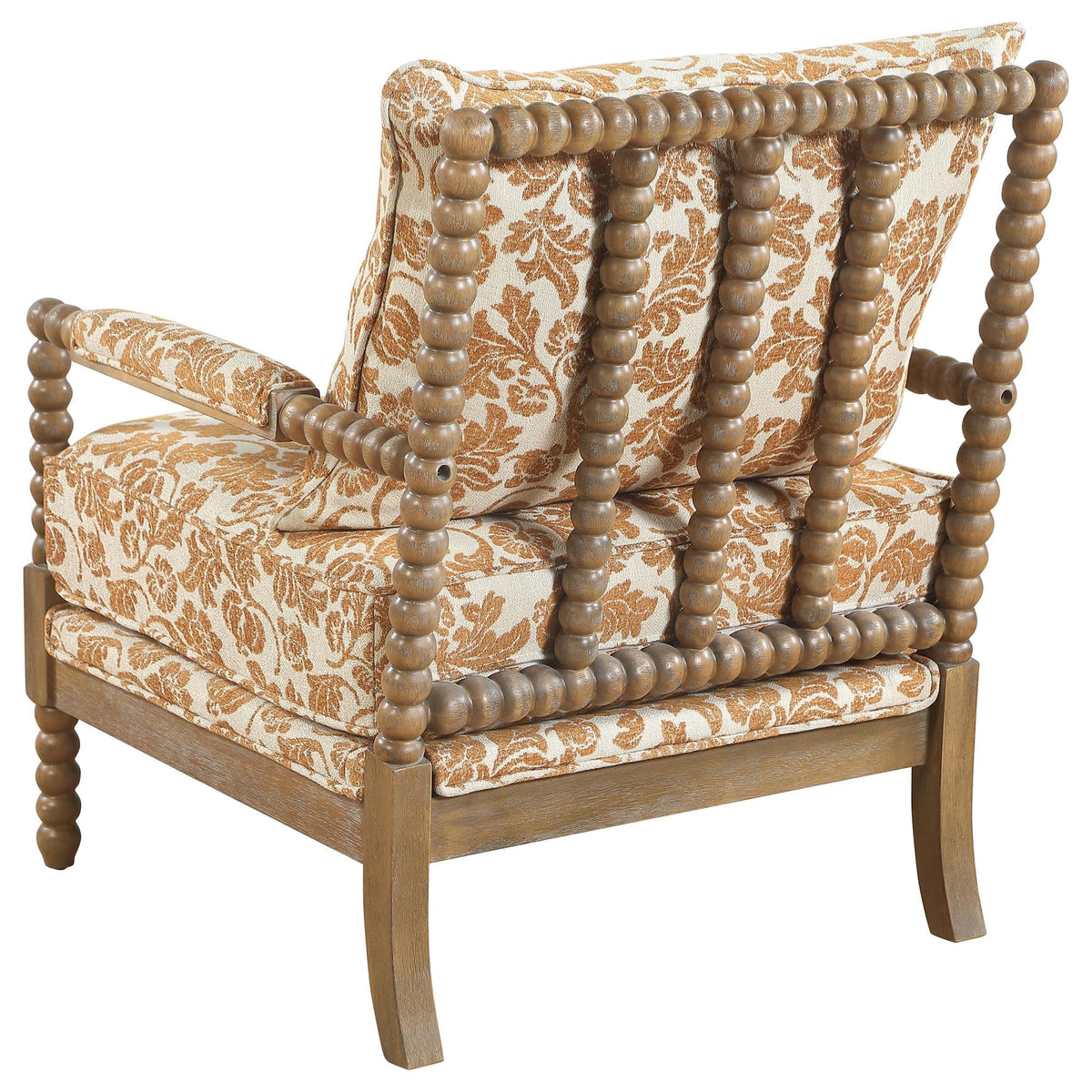 Blanchett Upholstered Bobbin Accent Chair Apricot and Distressed Brown — product image 6