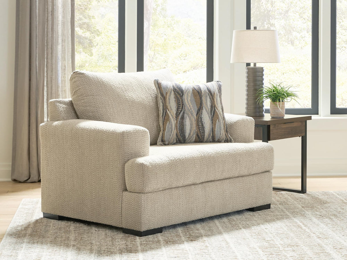 Lofwood Oatmeal Chenille Oversized Chair — product view