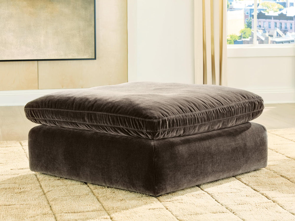 Maxton Heights Bittersweet Chenille Velvet Oversized Accent Ottoman — product view