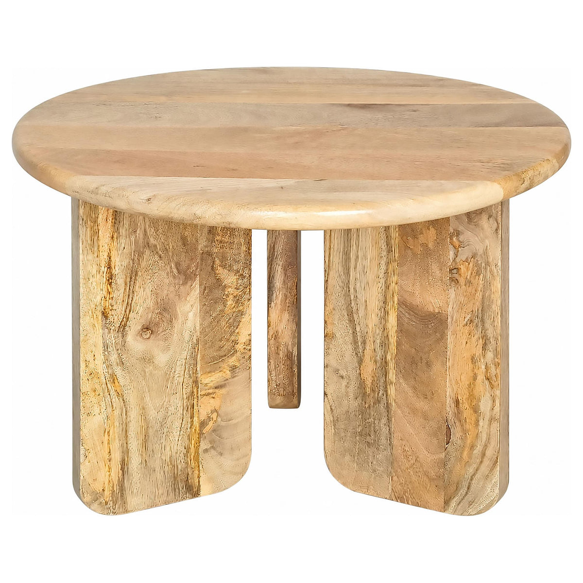 Dale Sculptural Round Solid Mango Wood End Table Natural Mango — product image 3