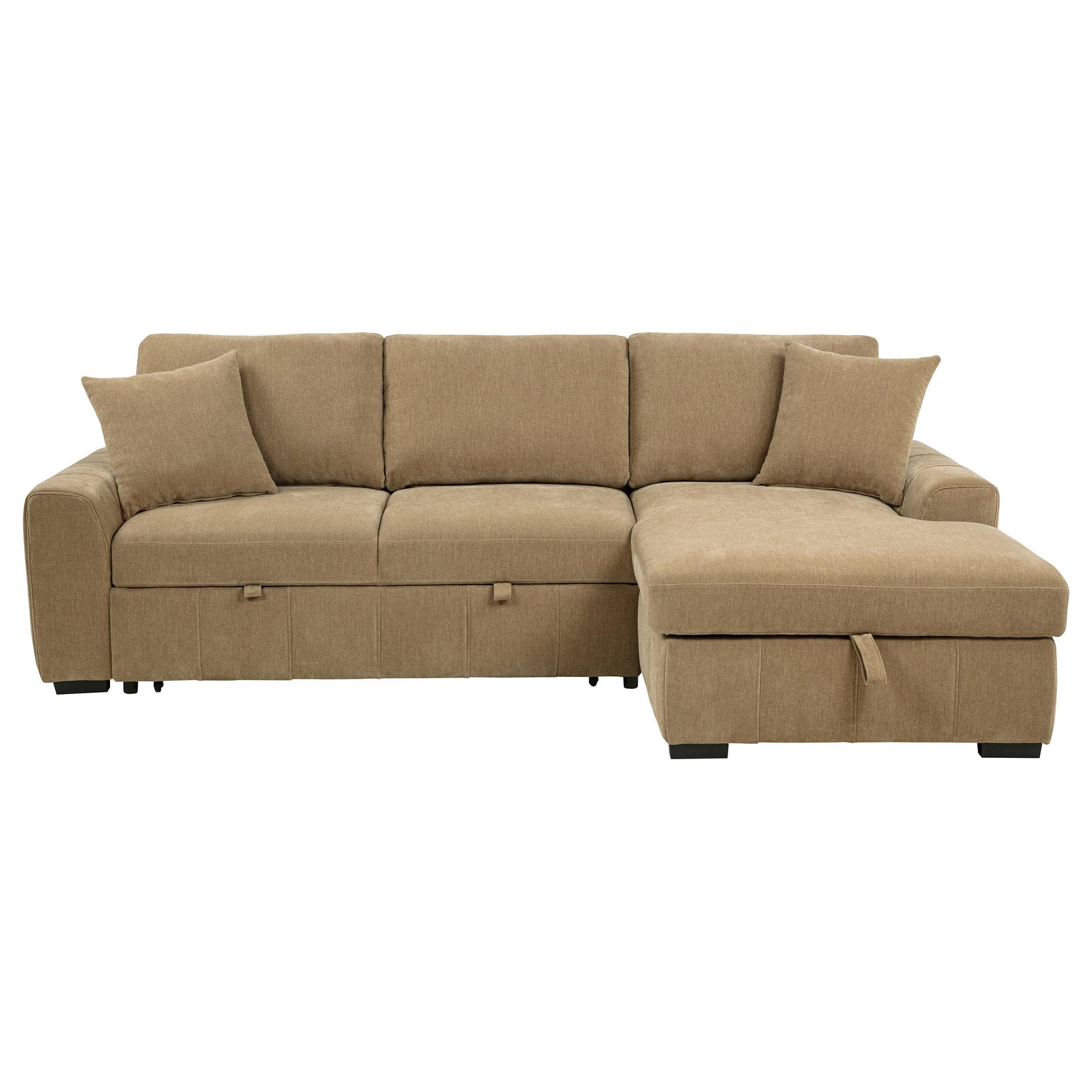 Pastrana Upholstered Sleeper Sectional Sofa Camel