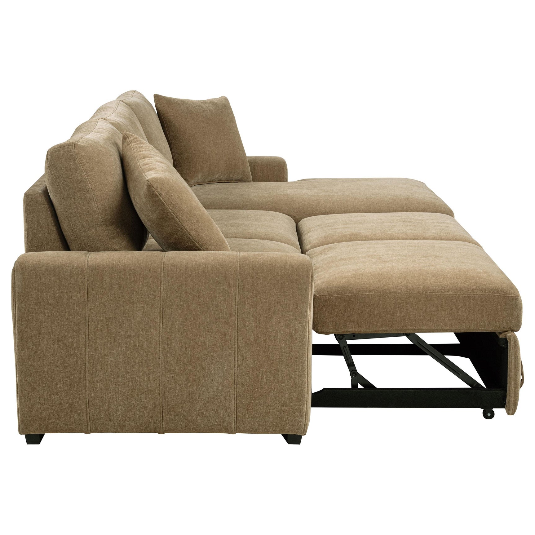 Pastrana Upholstered Sleeper Sectional Sofa Camel