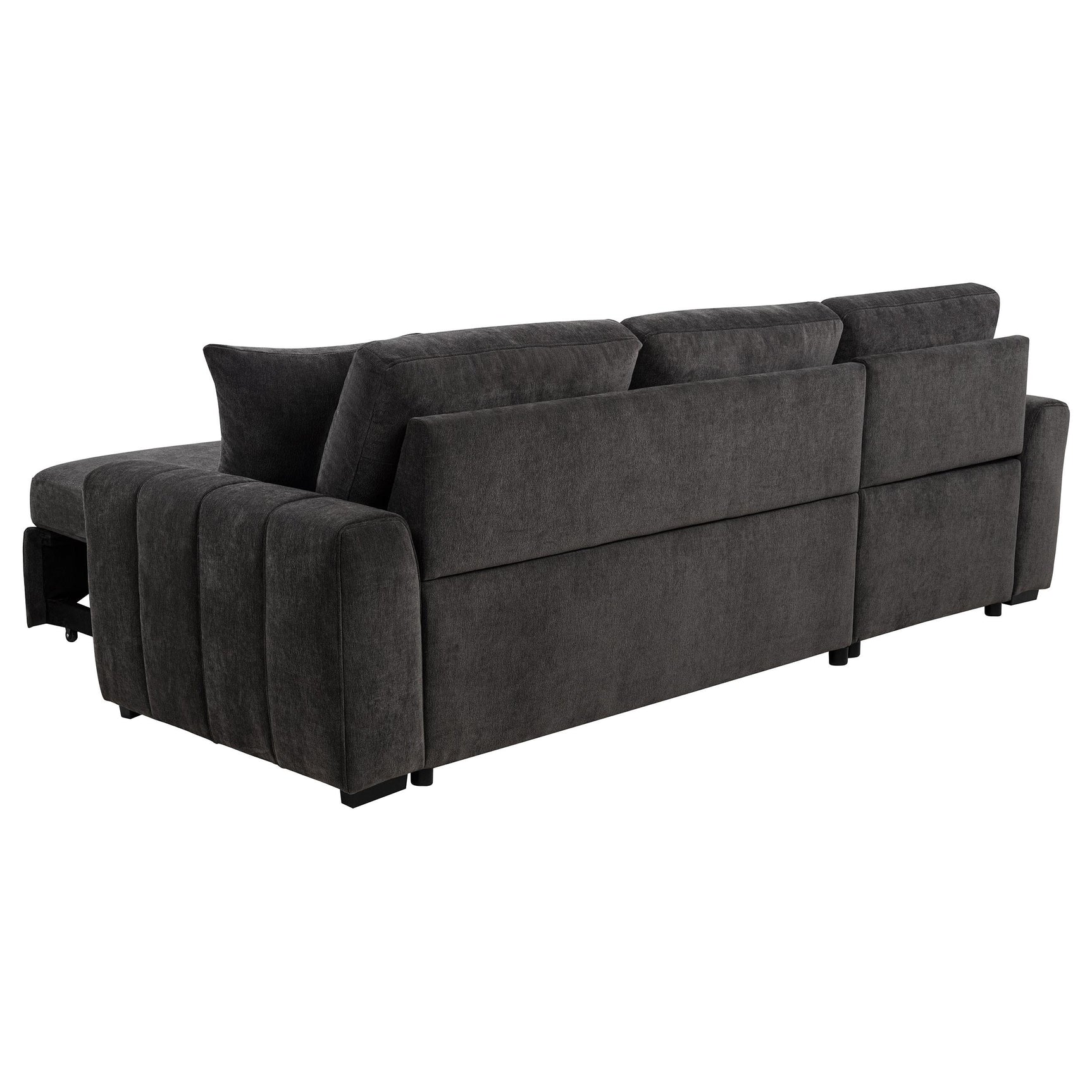 Pastrana Upholstered Sleeper Sectional Sofa Charcoal Grey