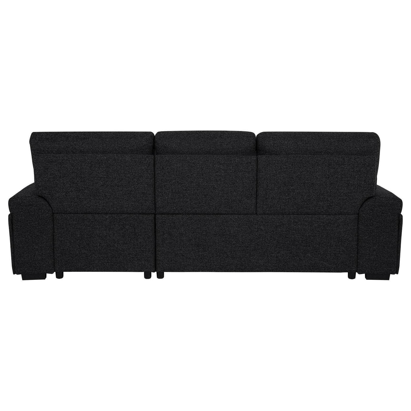 Demko Sleeper Sectional Sofa with Speaker and Storage Chaise Black