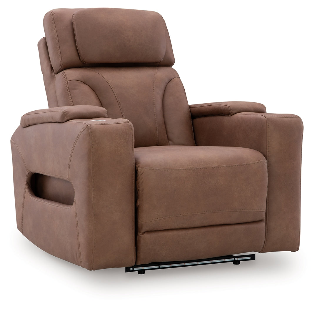 Clean-Slate Caramel Sofa, Loveseat and Recliner