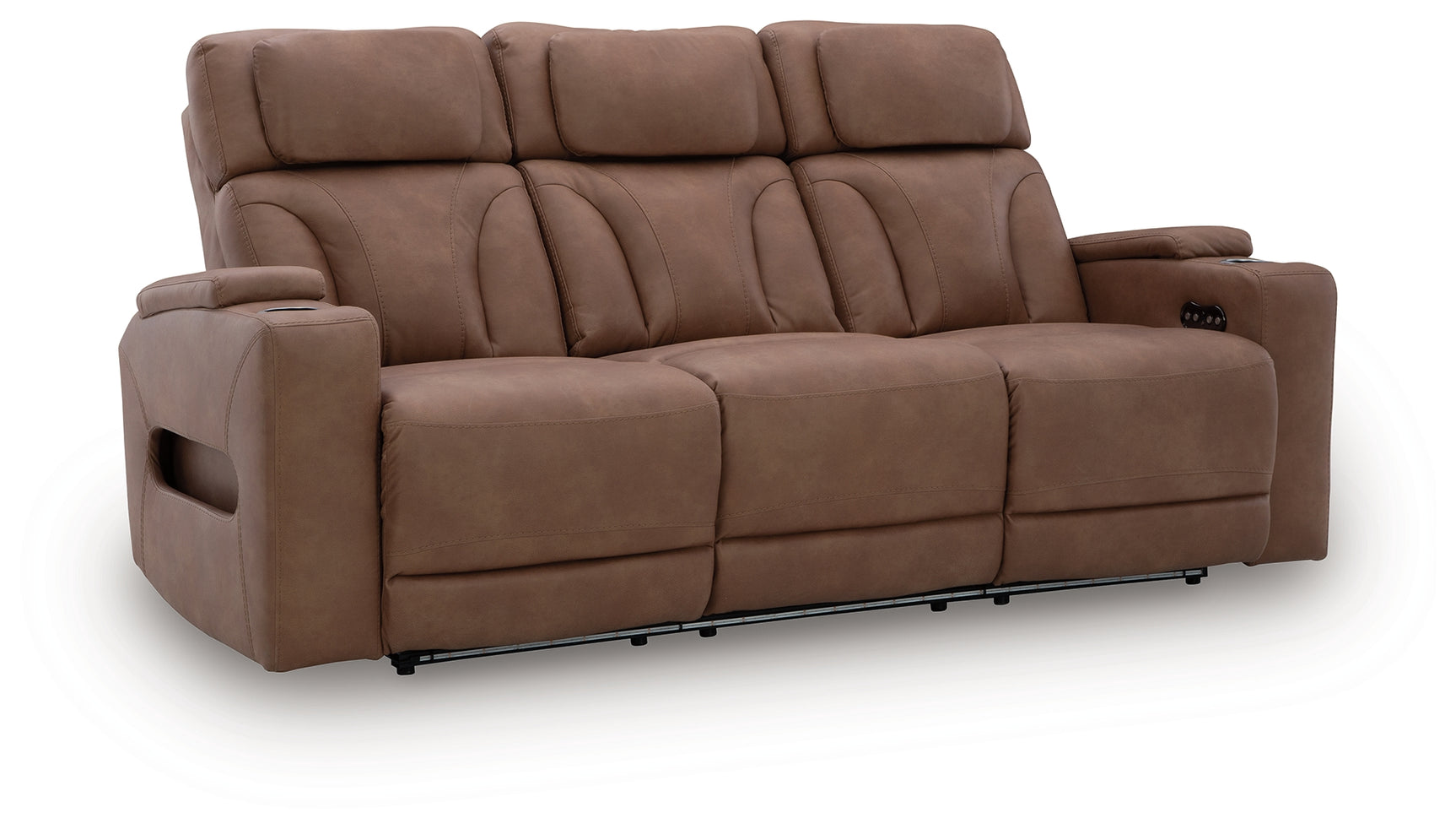 Clean-Slate Caramel Sofa, Loveseat and Recliner