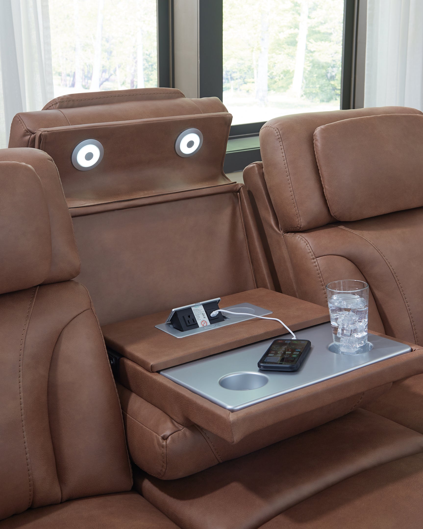 Clean-Slate Caramel Sofa and Loveseat