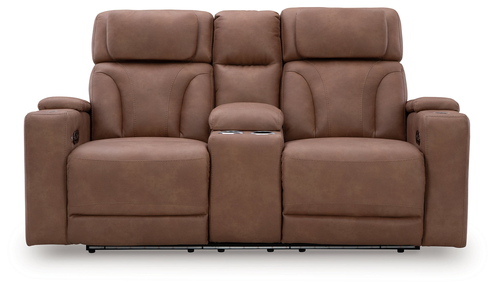 Clean-Slate Caramel Sofa, Loveseat and Recliner