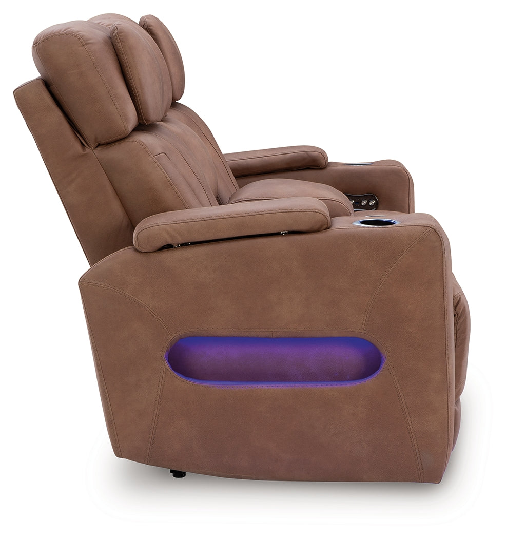 Clean-Slate Caramel Sofa, Loveseat and Recliner