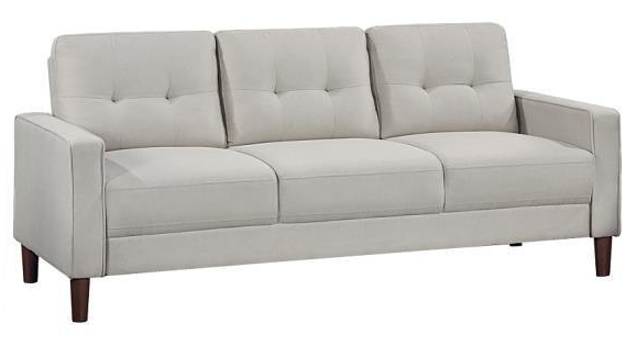 Bowen Beige Tufted Upholstered Sofa with Track Arms