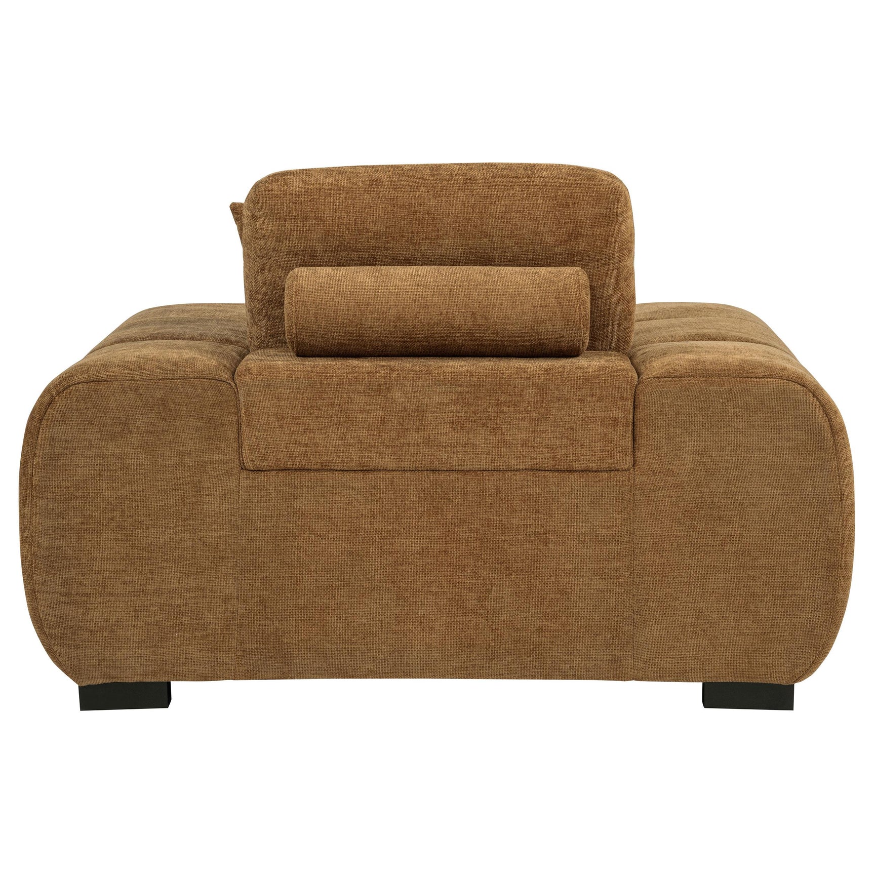 Octavia Fabric Upholstered Track Arm Accent Chair Amber