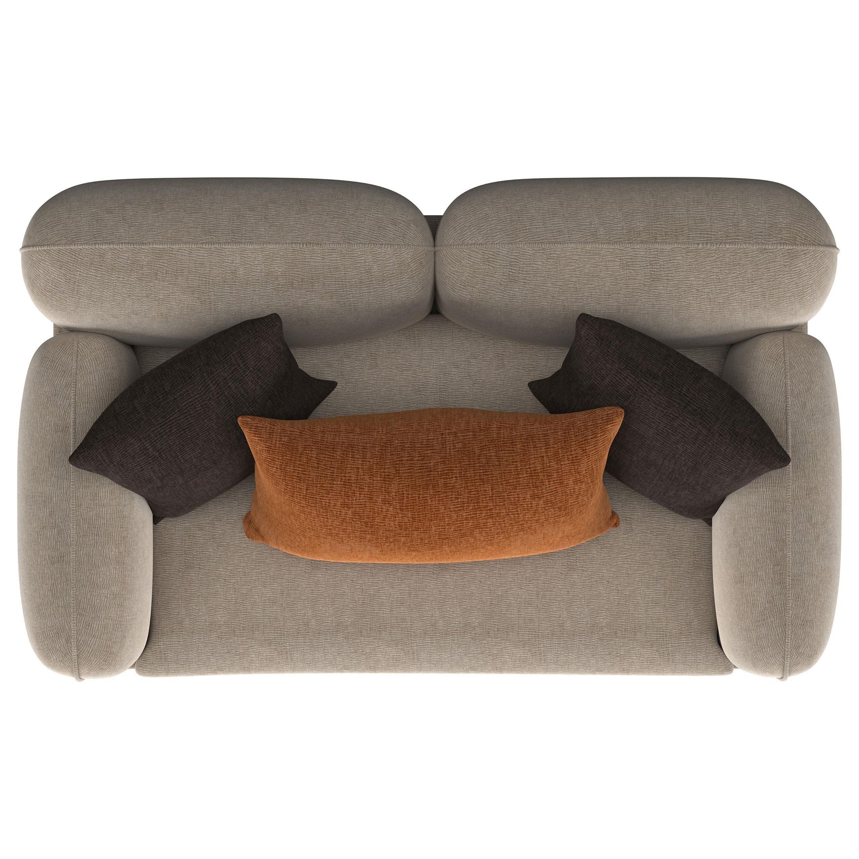 Jade Chenille Upholstered Sculpted Track Arm Loveseat Latte