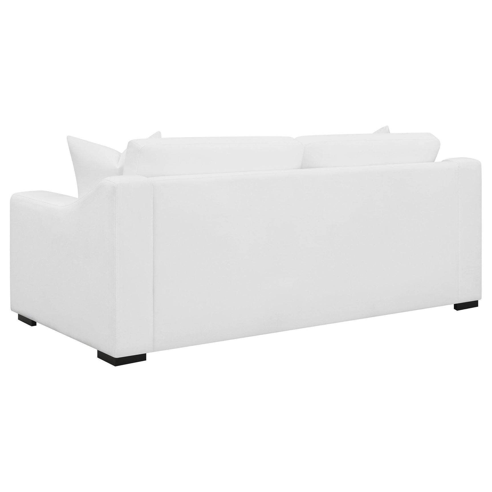 Ashlyn White Upholstered Sofa with Sloped Arms