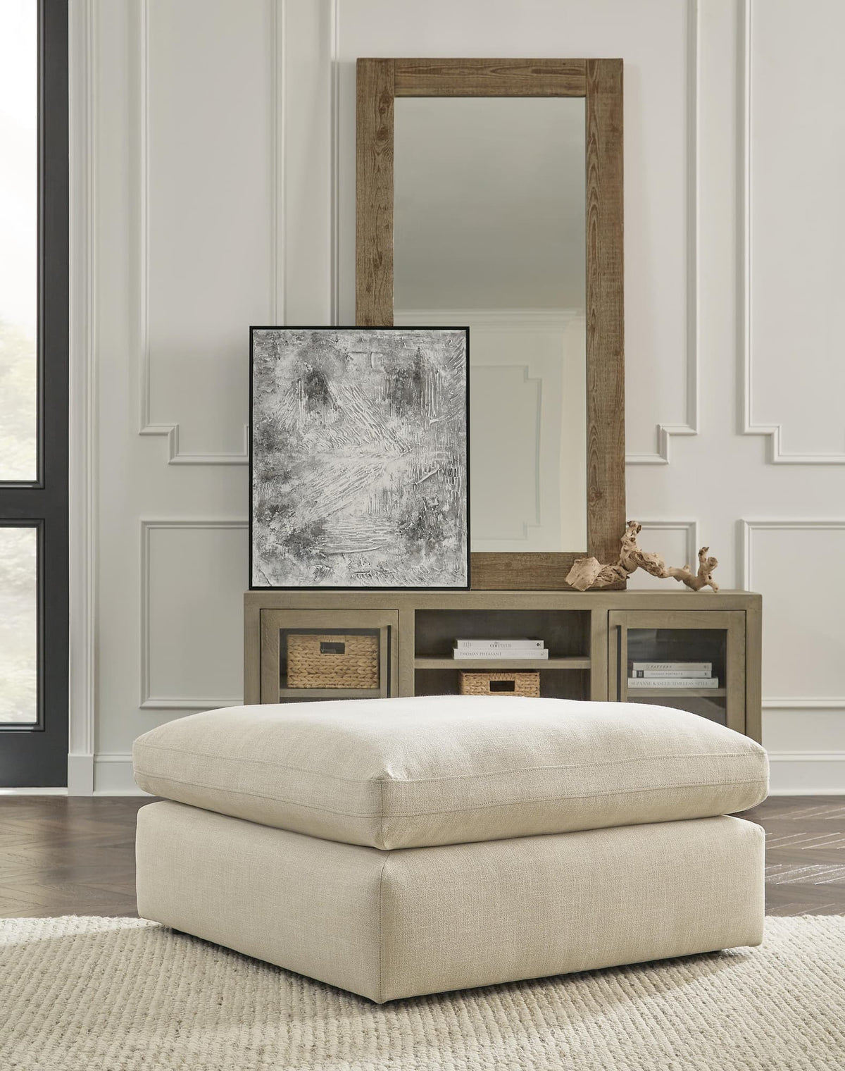 Elyza Linen 5-Piece Sectional with Ottoman — product image 8