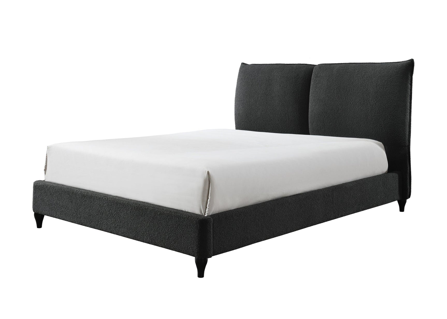 Jenn Charcoal Modern Contemporary Plywood Fabric/Velvet Upholstered Panel King Bed - Ella Furniture