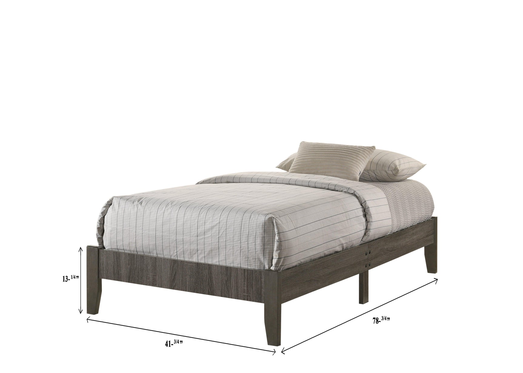 Skyler Gray Modern Sleek Contemporary Wood Queen Platform Bed - Ella Furniture