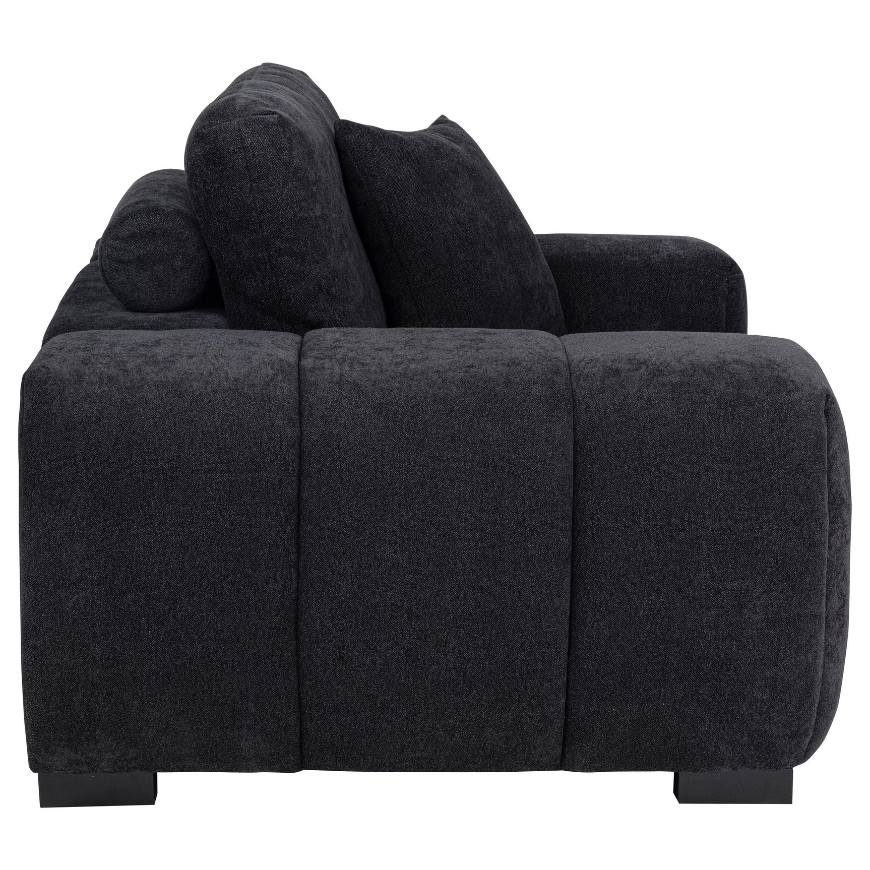 Octavia Fabric Upholstered Track Arm Accent Chair Black