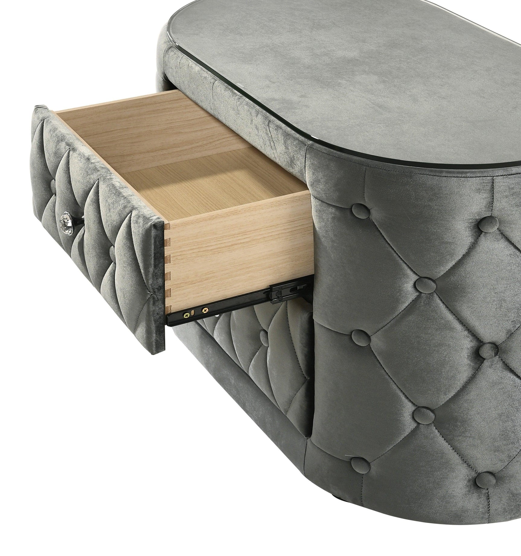 Voltare Gray Upholstered Tufted Panel Queen Bed