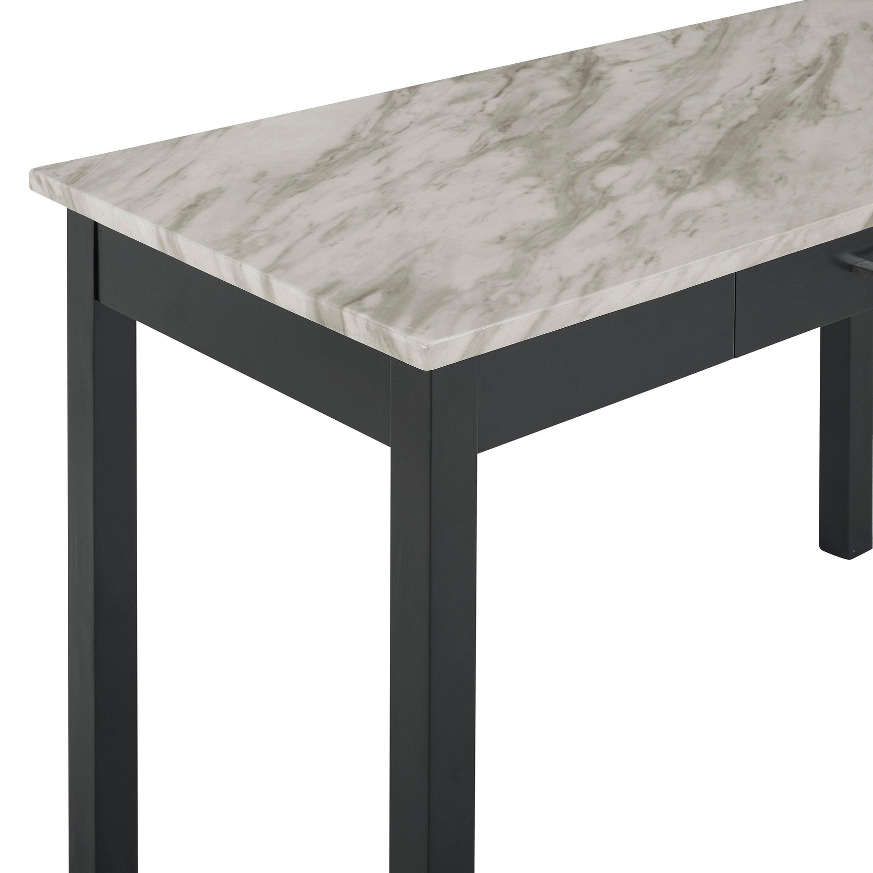Lennon Black/White Velvet Modern Contemporary Wood And Veneers Desk & Chair Set - Ella Furniture