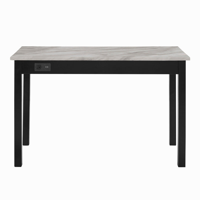 Lennon Black/White Velvet Modern Contemporary Wood And Veneers Desk & Chair Set - Ella Furniture