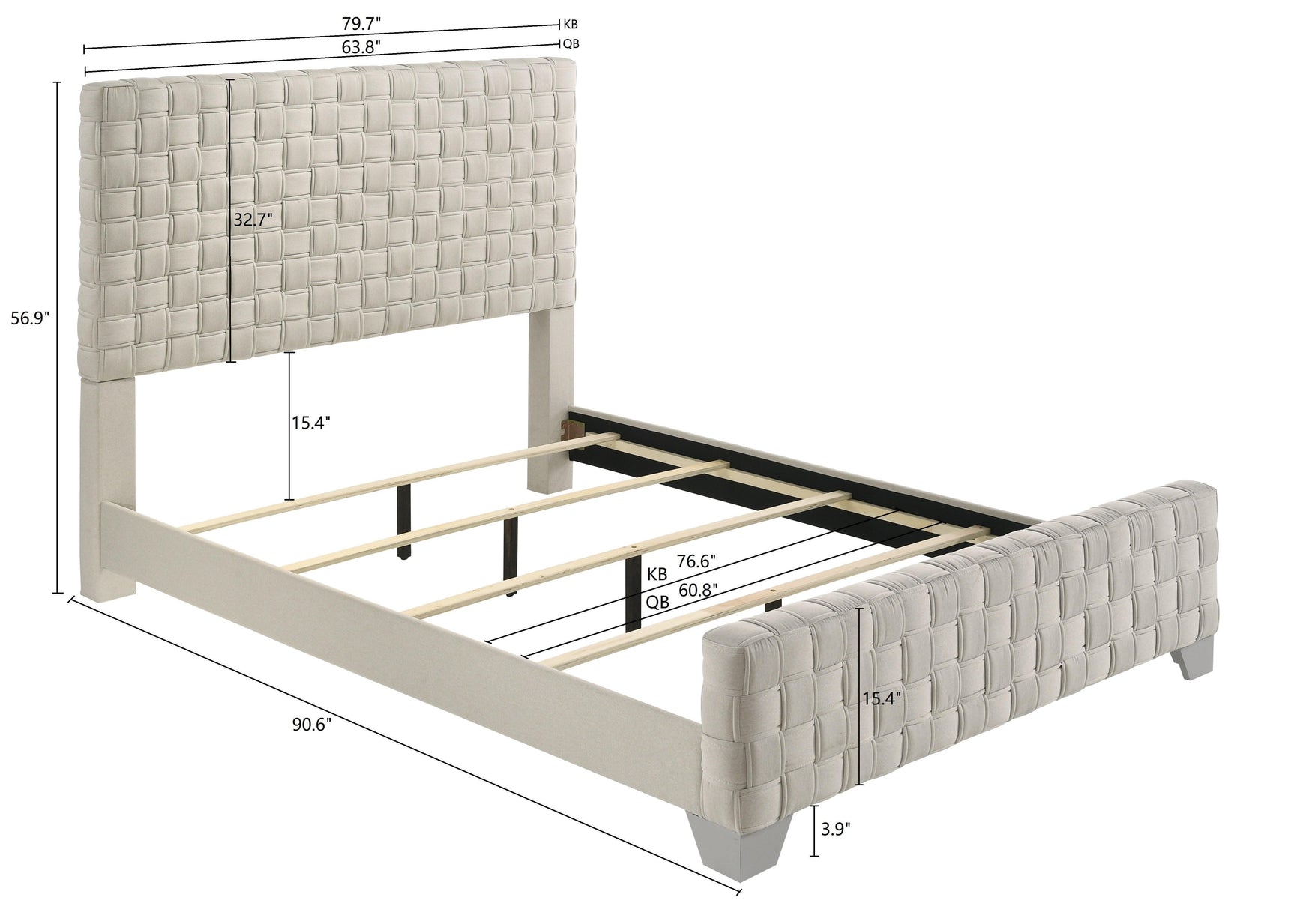 Ferin Taupe Upholstered Panel King Bed