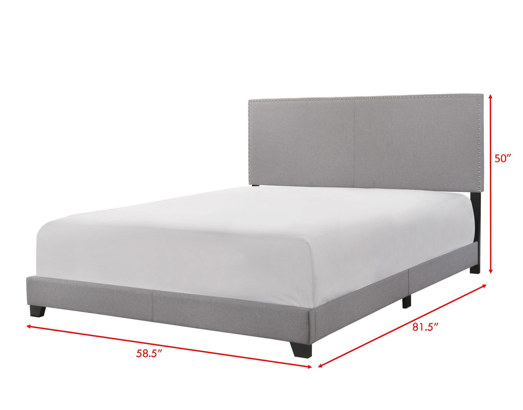 Erin Grey Modern Contemporary Plywood Fabric Upholstered Panel Complete Queen Bed - Ella Furniture