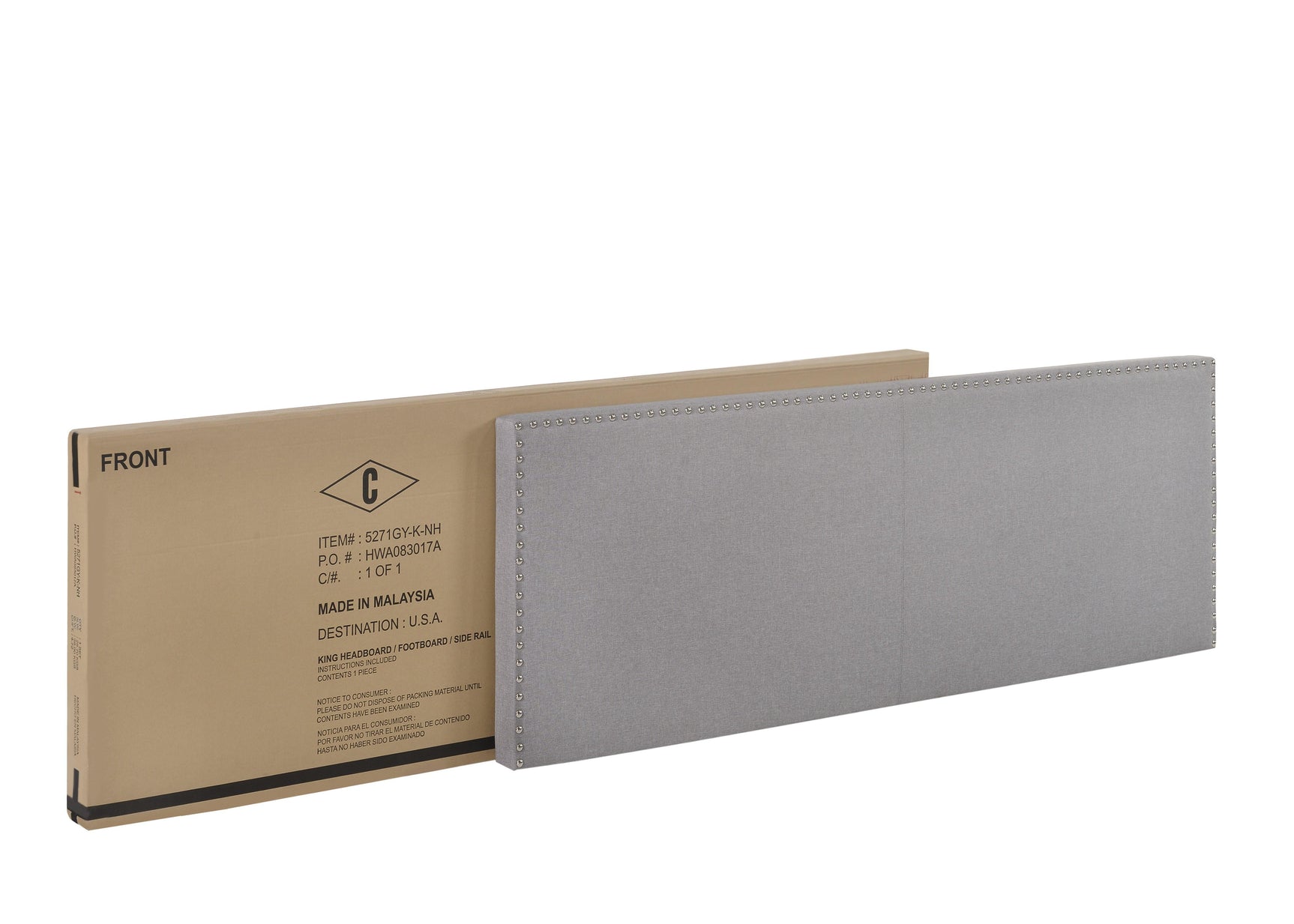 Erin Grey Modern Contemporary Plywood Fabric Upholstered Panel Complete Queen Bed - Ella Furniture