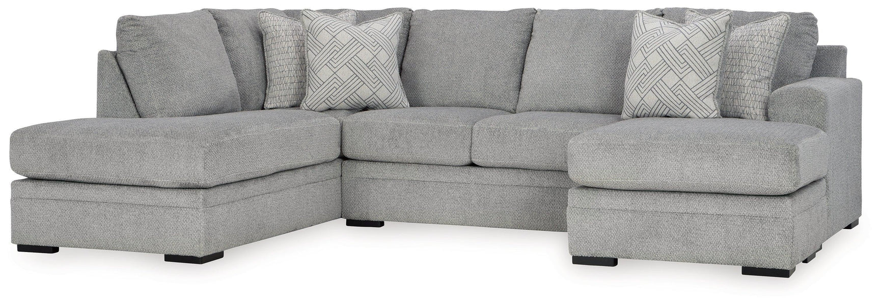 Casselbury Cement Velvet 2-Piece Sectional with Double Chaise