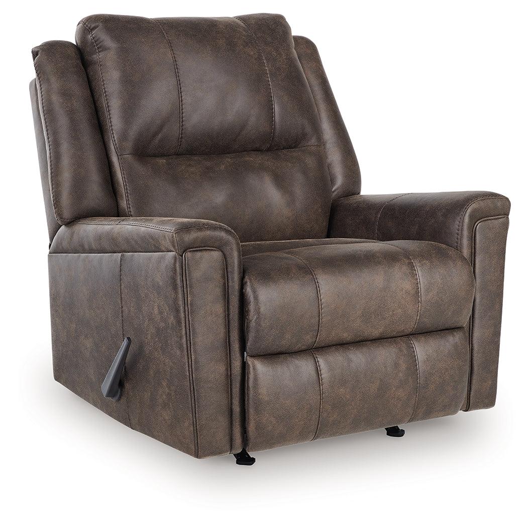 Lixtowel Walnut Faux Leather Recliner