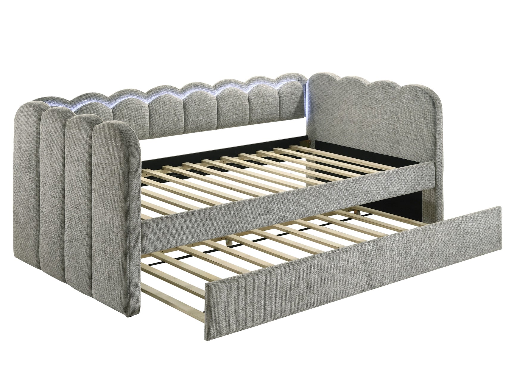 Melody Light Gray LED Upholstered Daybed