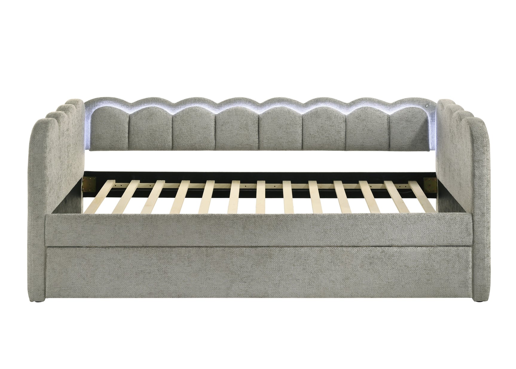 Melody Light Gray LED Upholstered Daybed