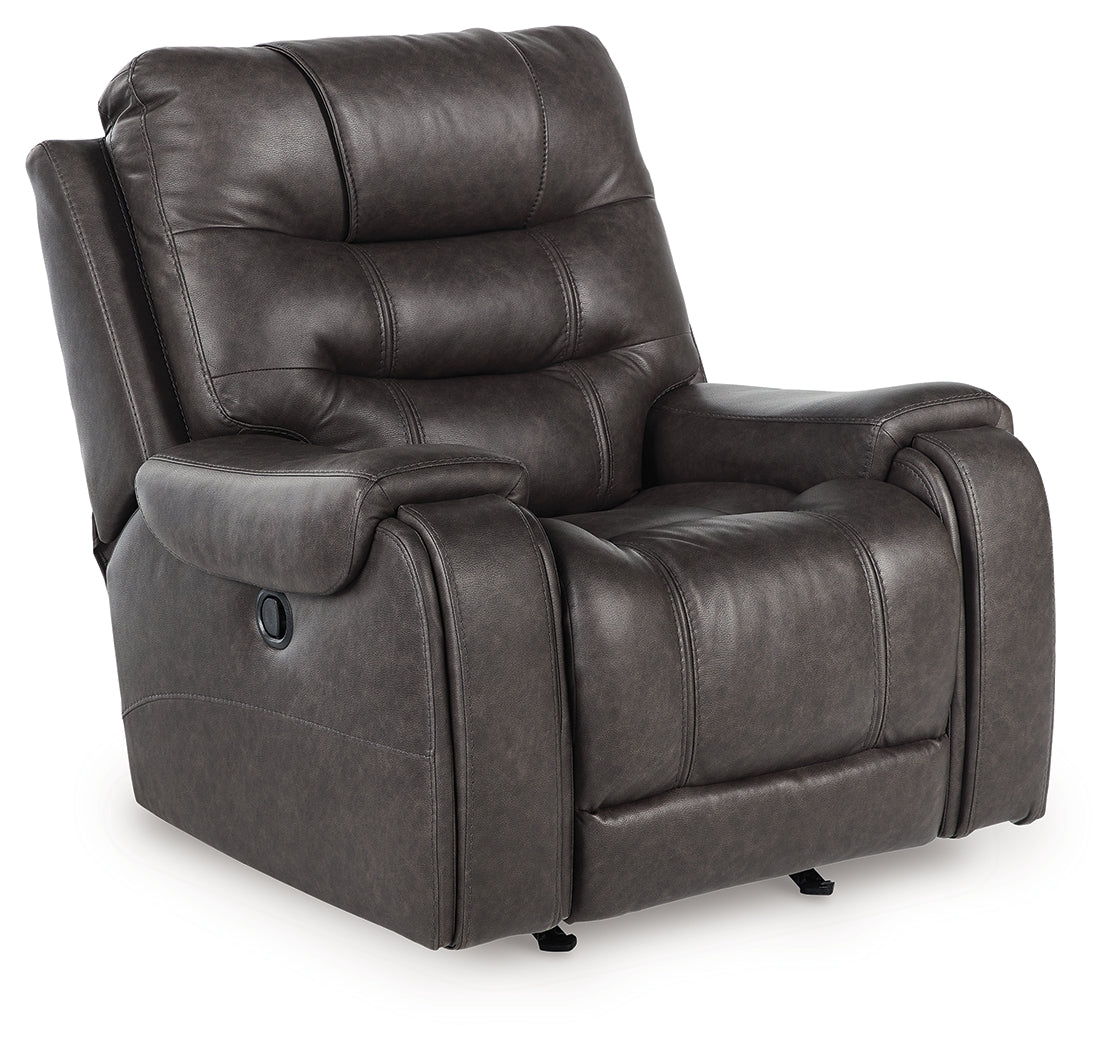 Femley Smoke Faux Leather Recliner