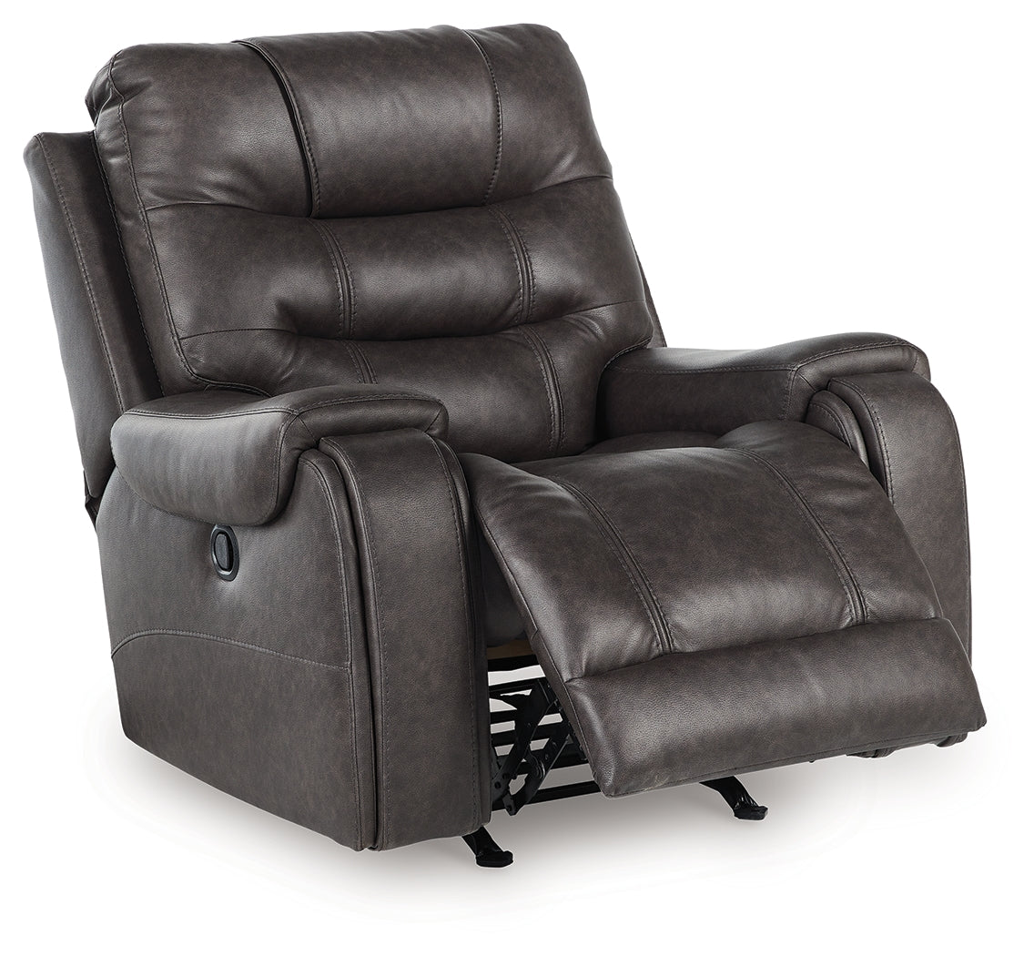 Femley Smoke Faux Leather Recliner