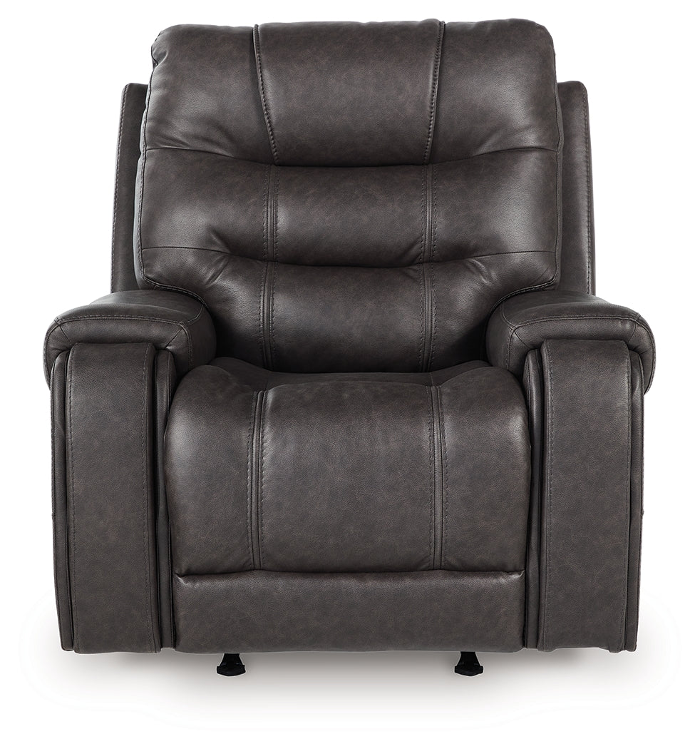 Femley Smoke Faux Leather Recliner