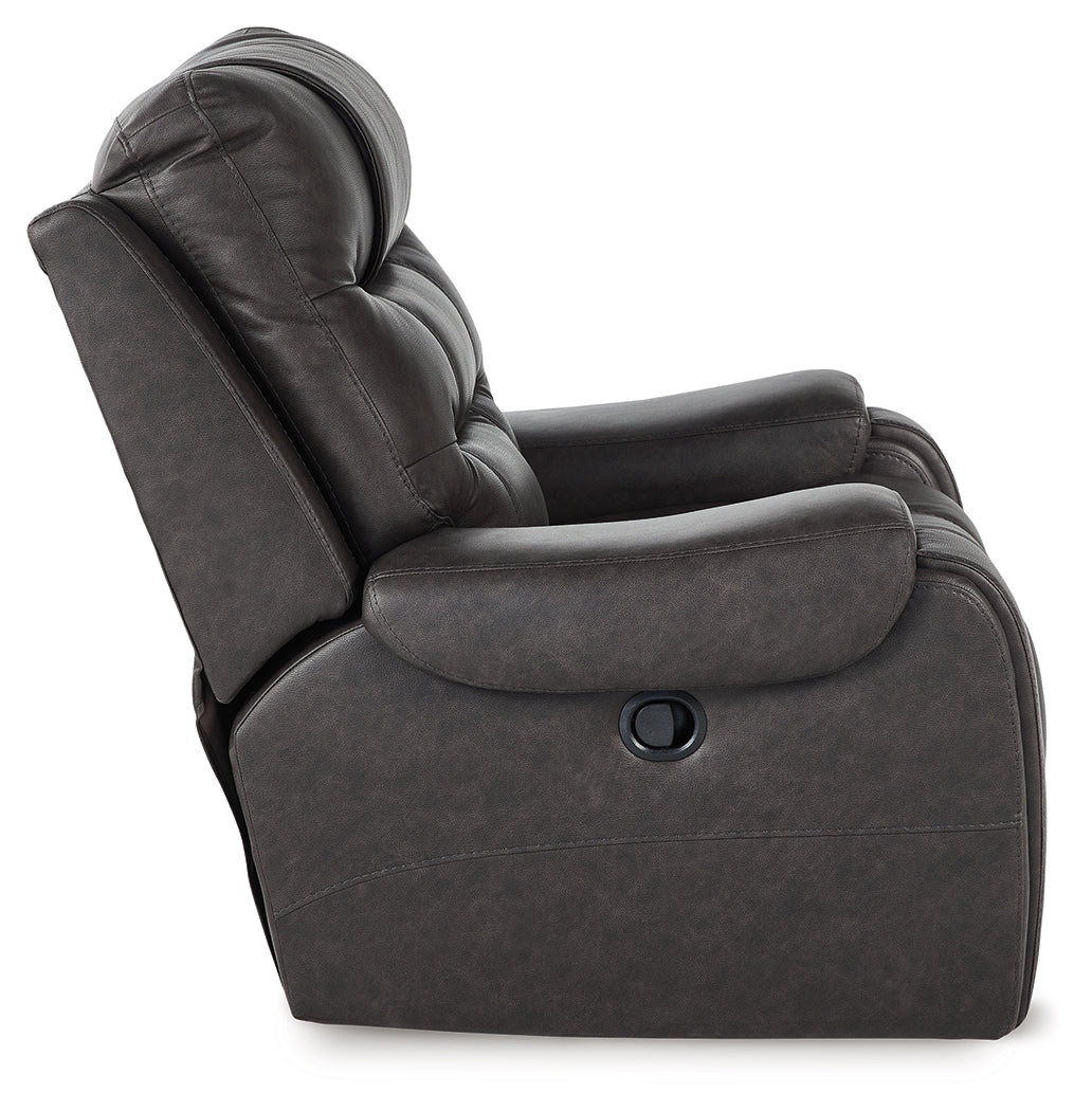 Femley Smoke Faux Leather Recliner