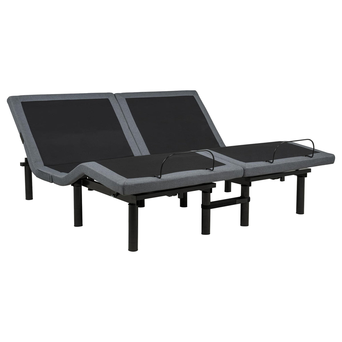 Weston Split Eastern King Massage Adjustable Bed Base in Black and Grey — product view