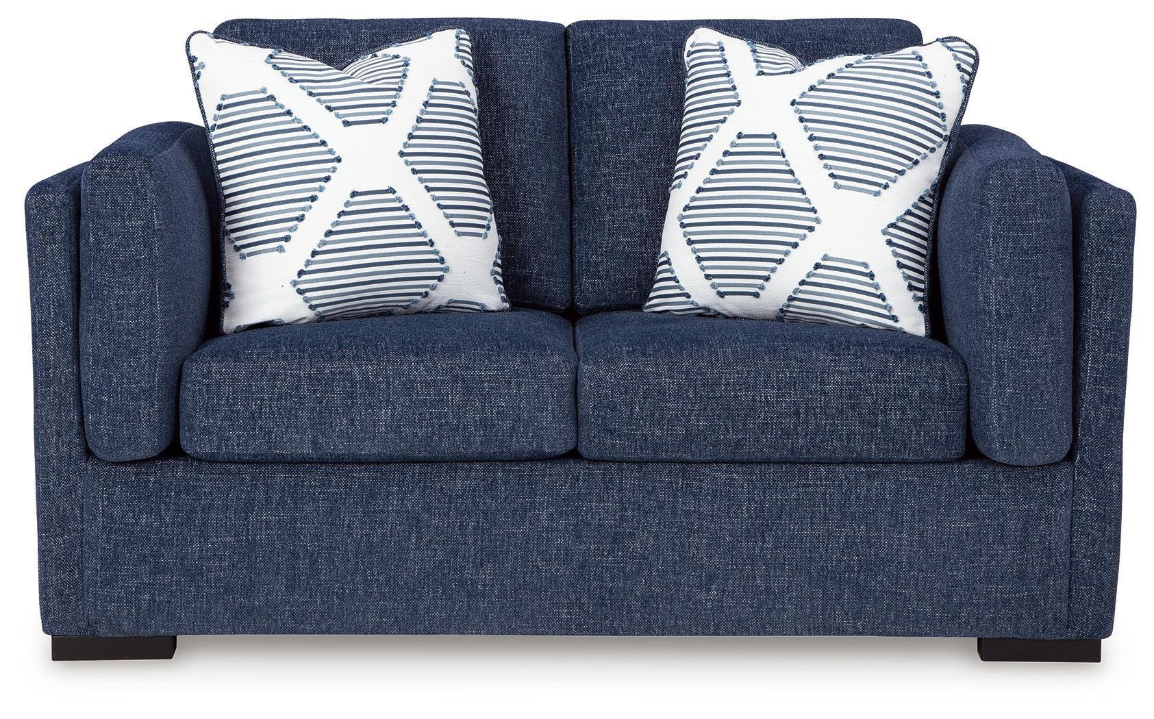 Evansley Navy Nuvella® Loveseat