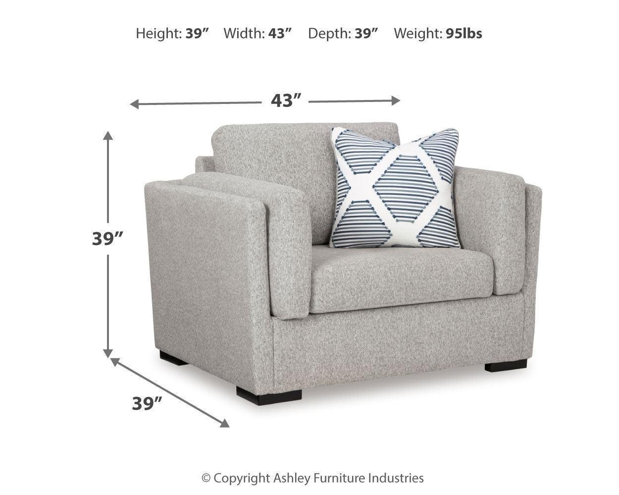Evansley Pewter Chair and Ottoman