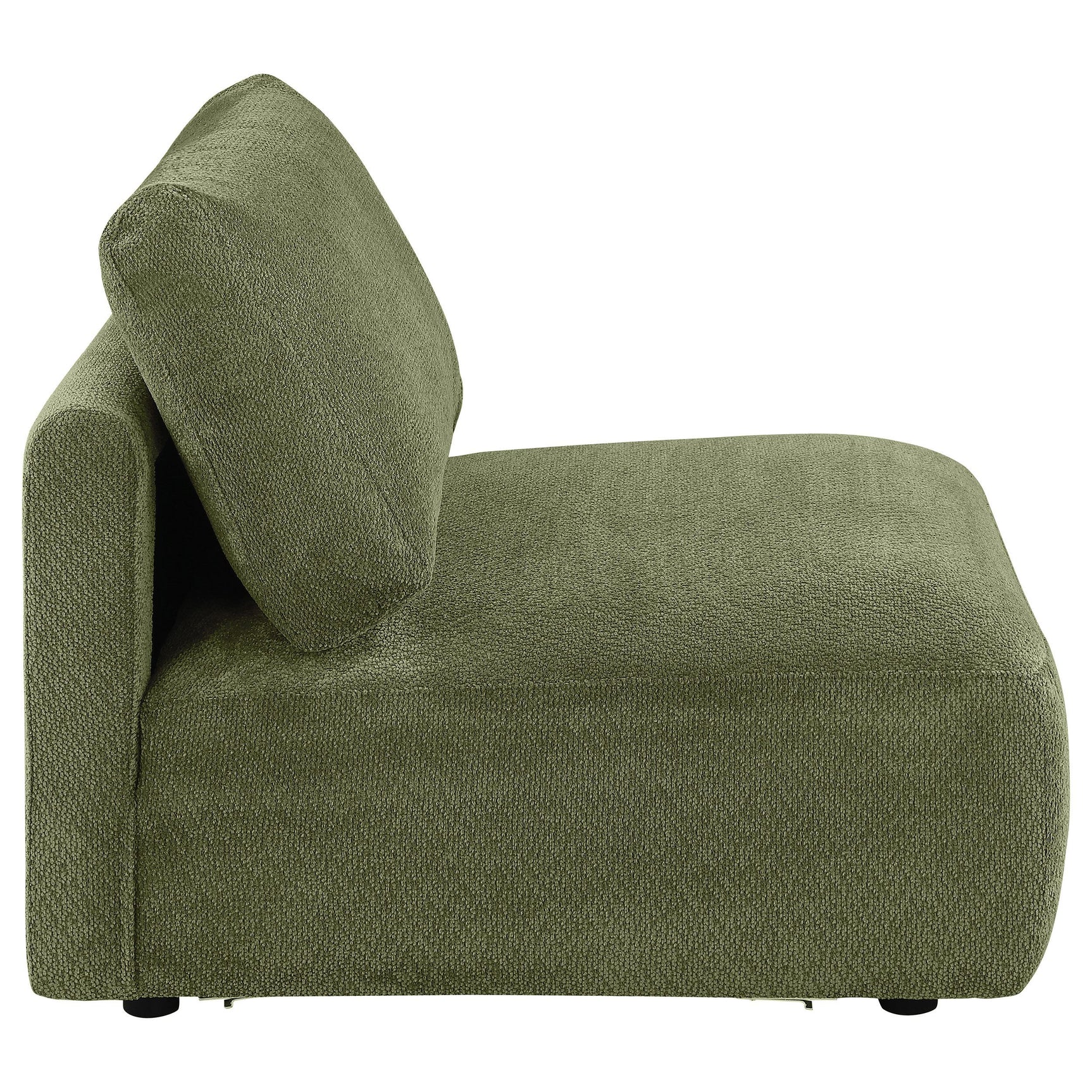 Elysia Chenille Upholstered Modular Armless Chair Green