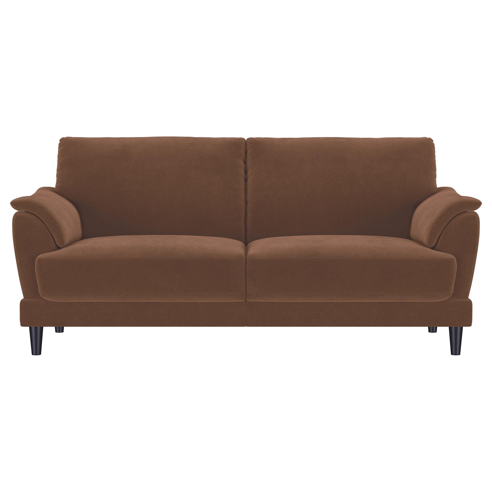 Selma Velvet Upholstered Crescent Arm Sofa Rust