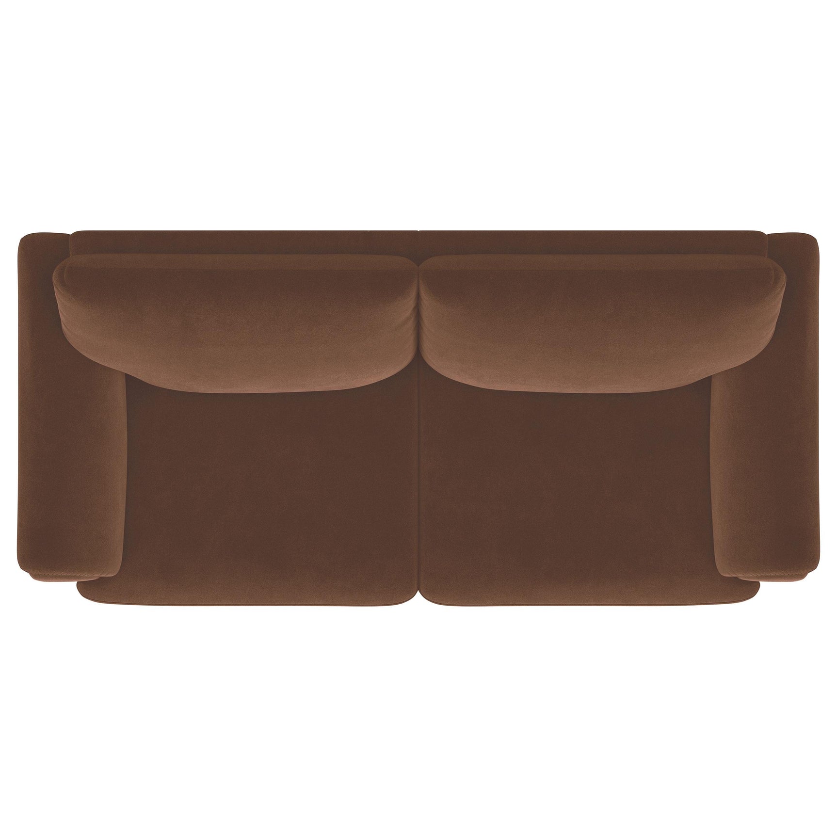 Selma Velvet Upholstered Crescent Arm Sofa Rust