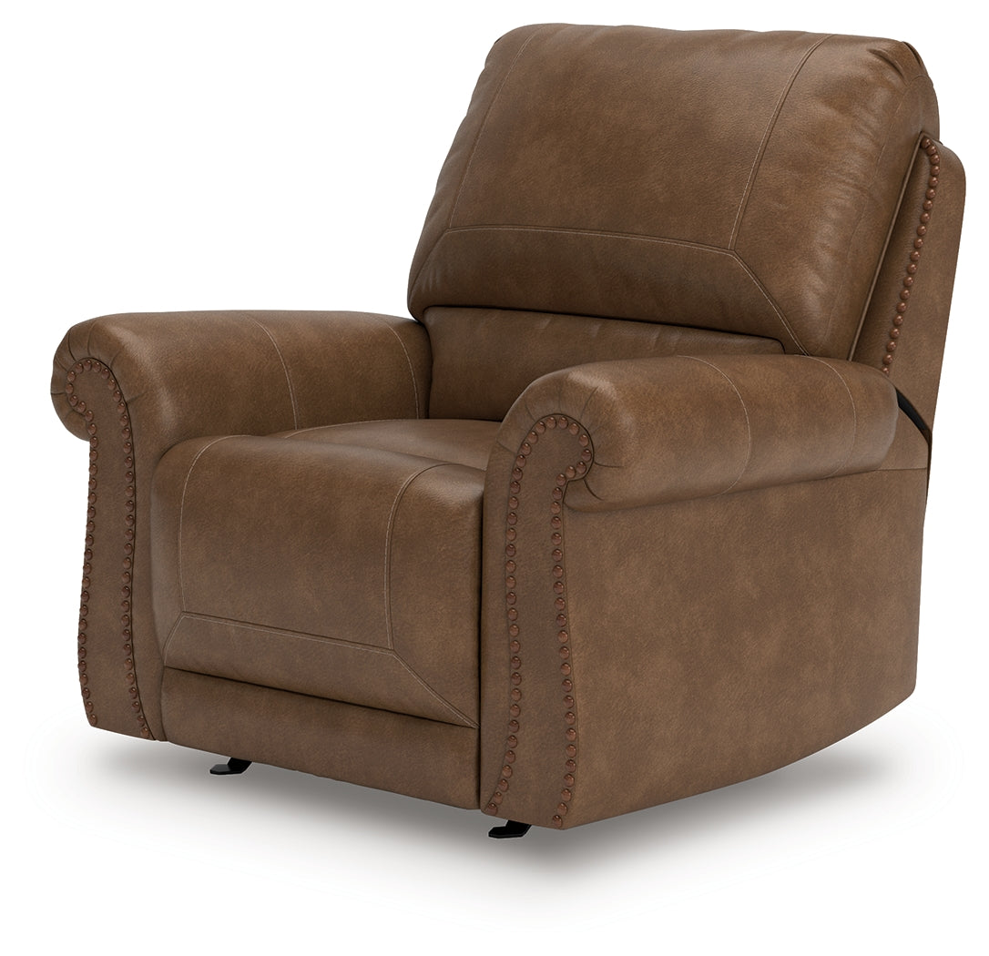 Chasemore Earth Faux Leather Swivel Glider Recliner