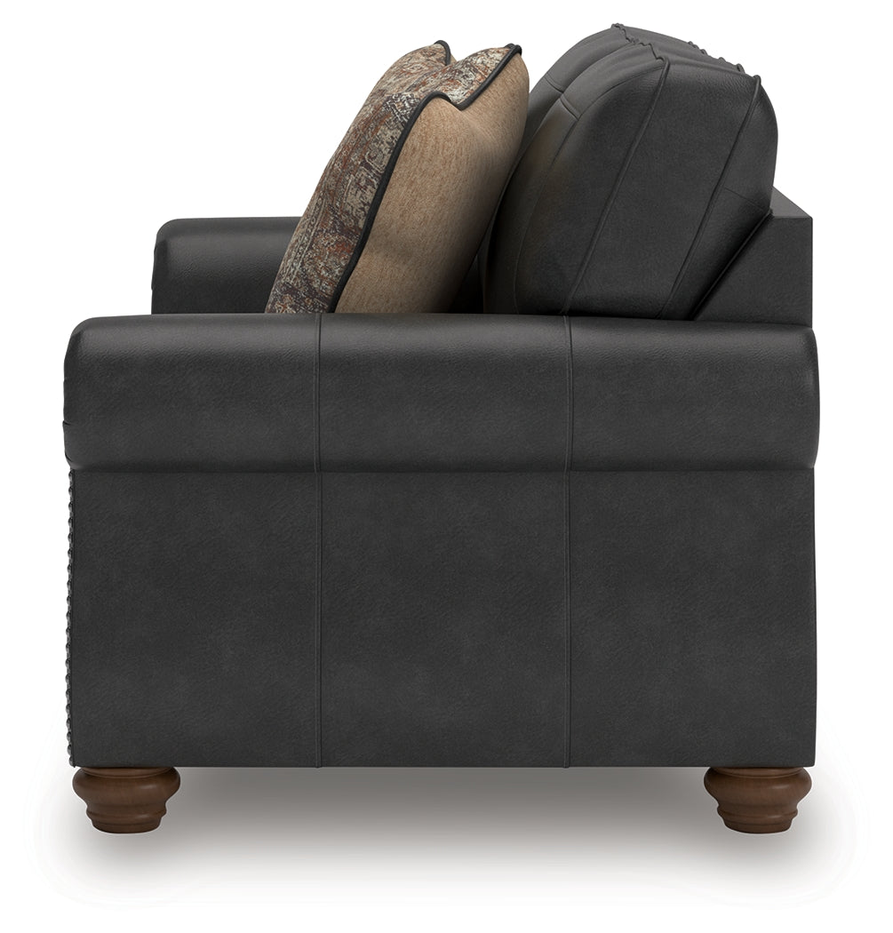 Chasemore Granite Faux Leather Loveseat