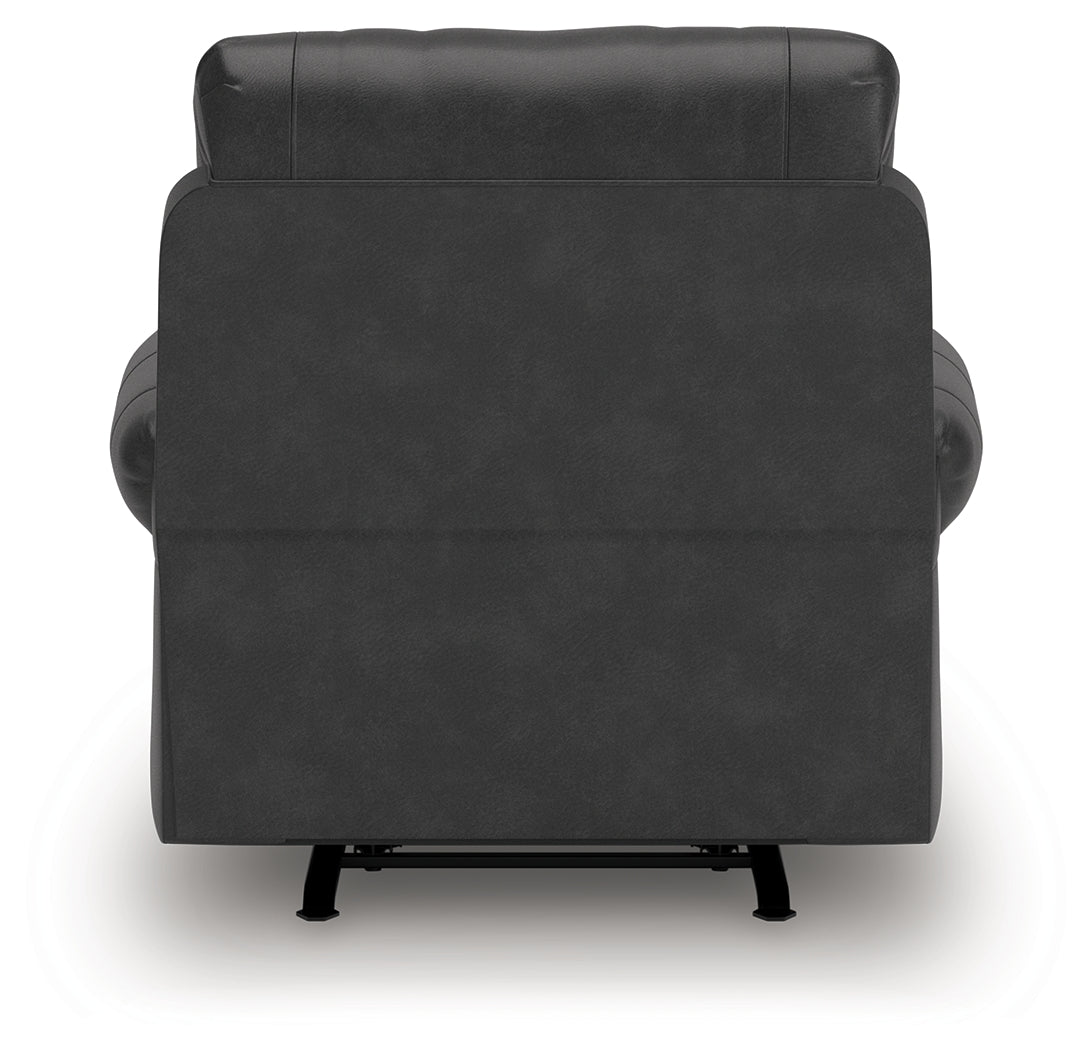 Chasemore Granite Faux Leather Swivel Glider Recliner