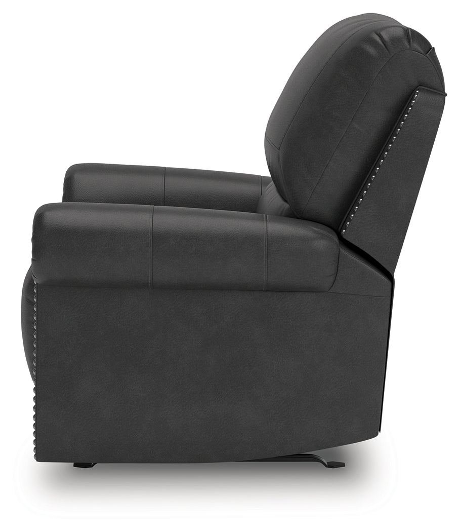 Chasemore Granite Faux Leather Swivel Glider Recliner