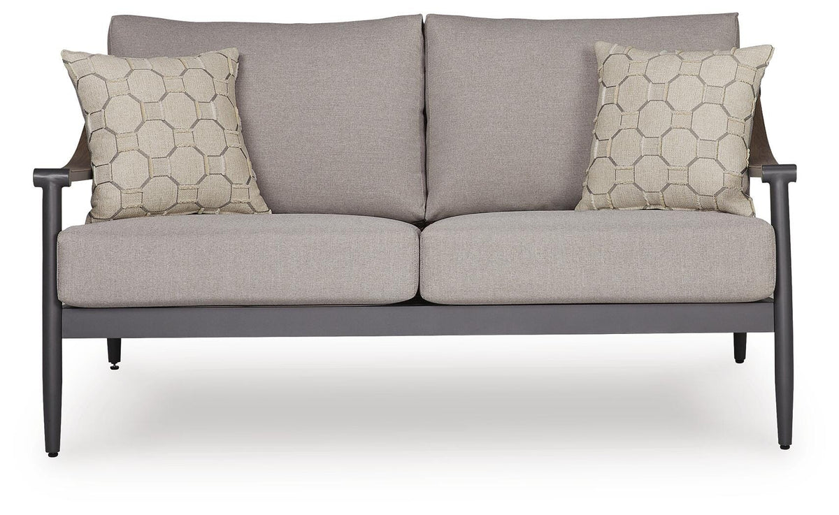 Ocean Gray Outdoor Sofa and Loveseat Set — front view