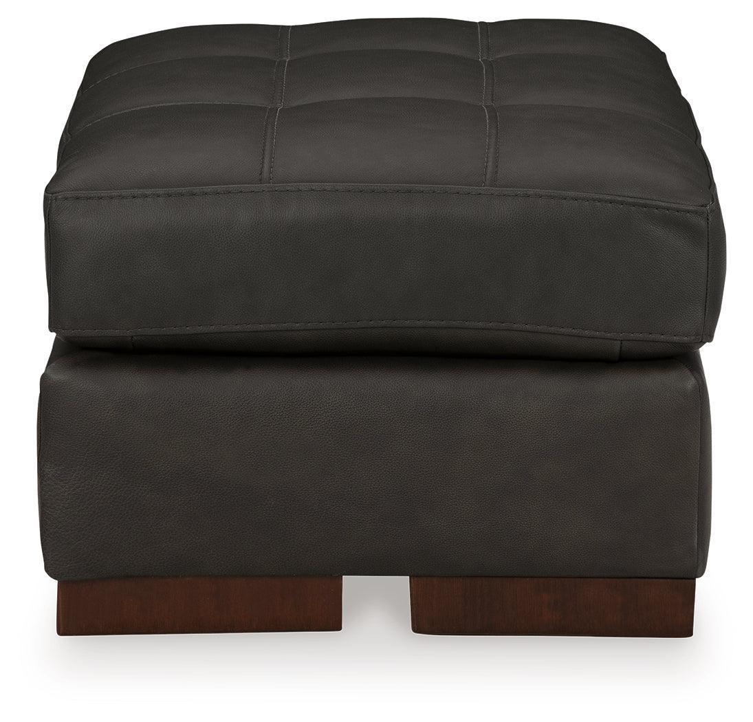 Luigi Thunder Leather Ottoman
