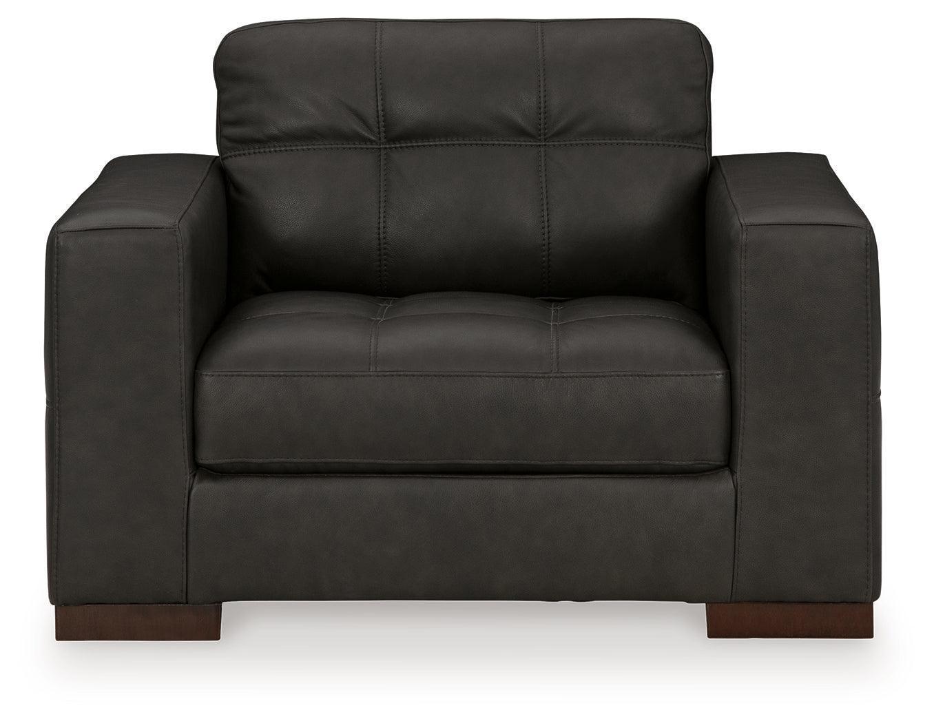 Luigi Thunder Leather Oversized Chair