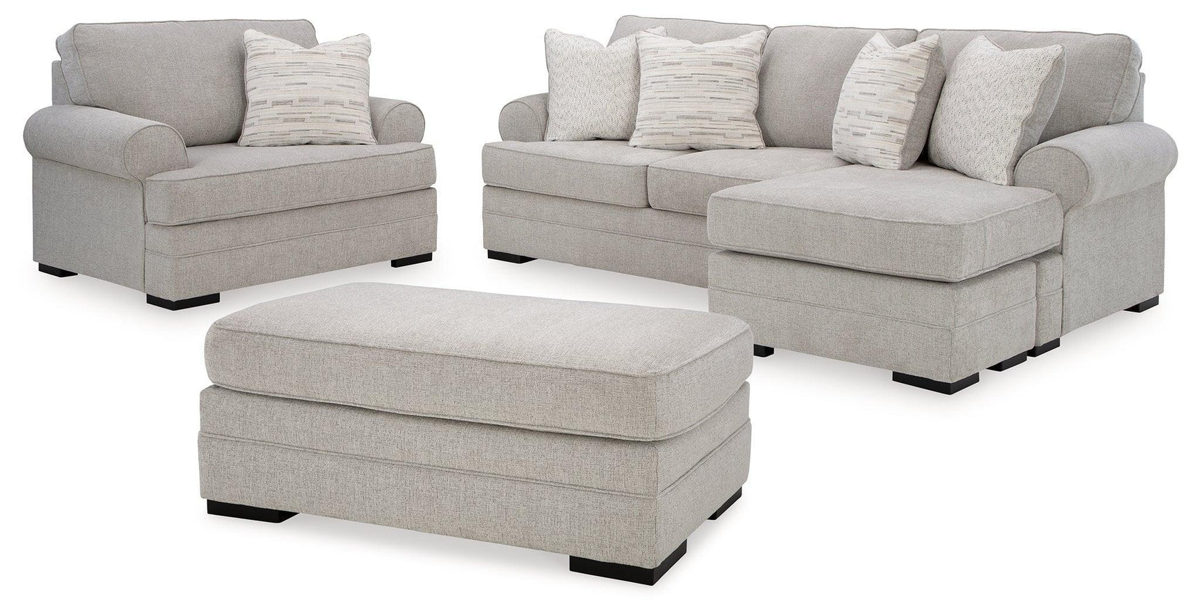 Eastonbridge Shadow Sofa Chaise, Chair, and Ottoman
